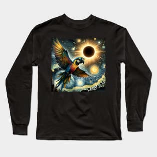Solar Parrot Encounter: Unique Tee Showcasing Colorful Avian Beauties Long Sleeve T-Shirt
